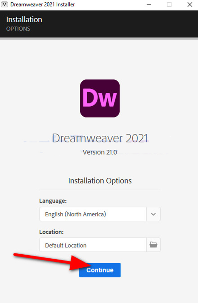 Cài đặt  Adobe Dreamweaver 2022
