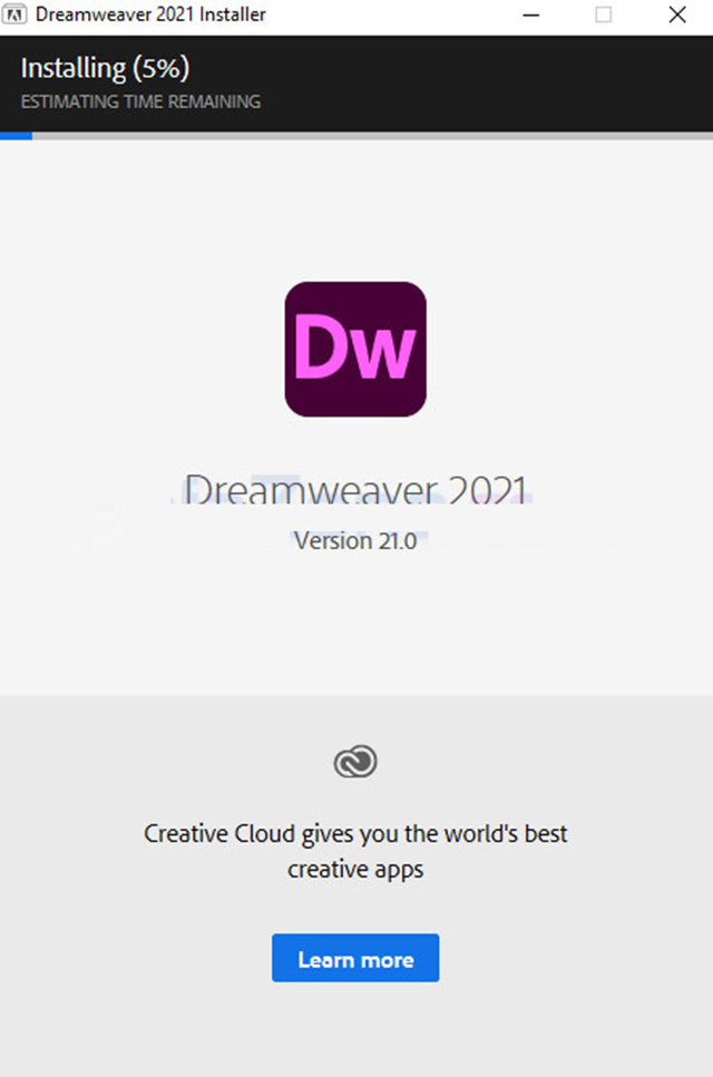 Cài đặt  Adobe Dreamweaver 2022