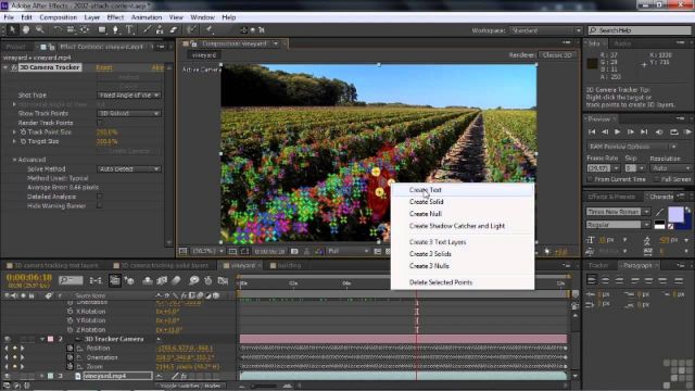 Adobe After Effects CS6 có tích hợp trình theo dõi camera 3D hiện đại